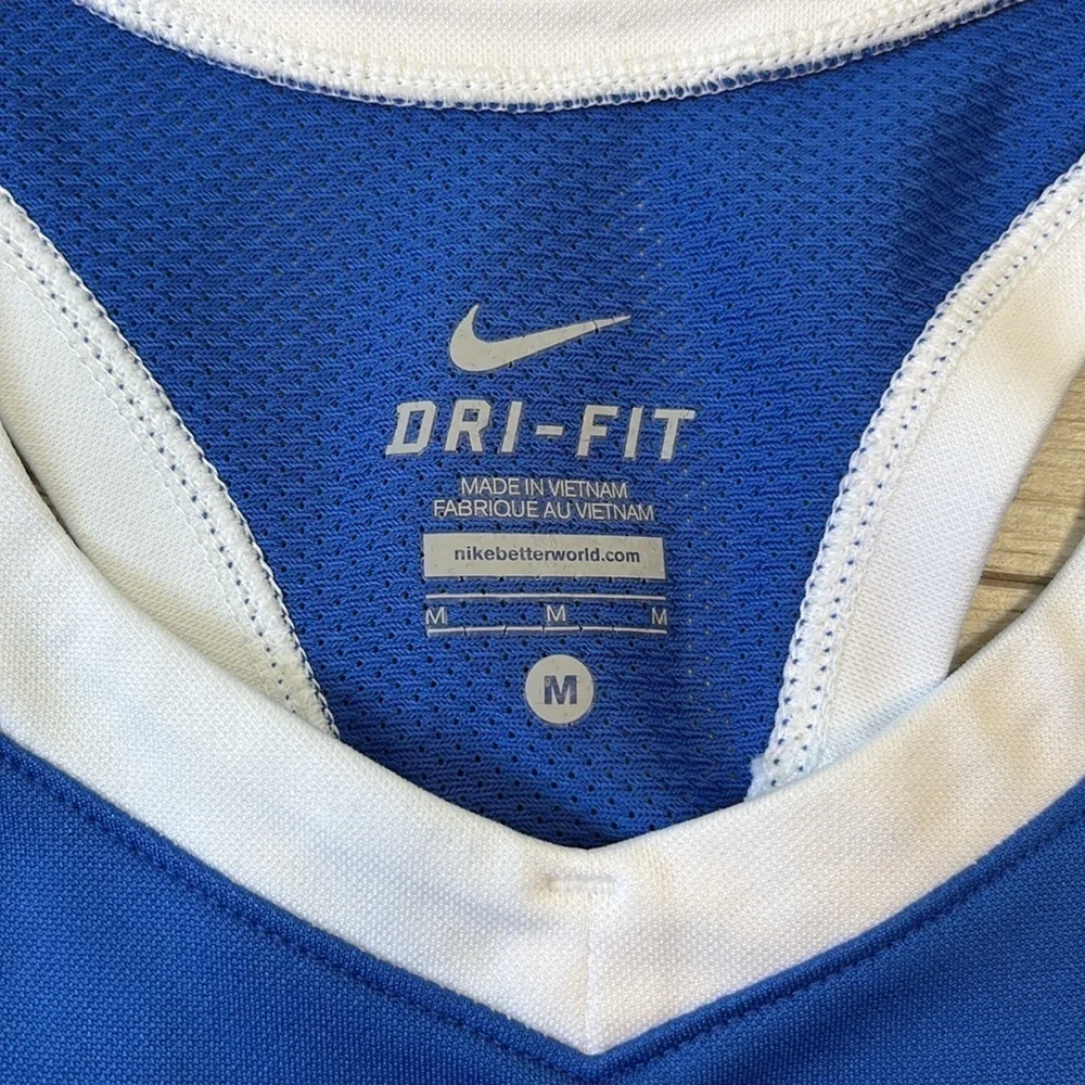 Nike Blue & White Racerback Athletic Dri-Fit Tank Size M